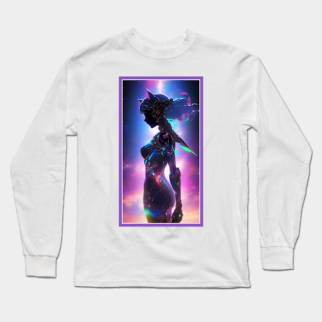 Anime Sci-Fi Cat Girl | Quality Anime Girl Artwork | Manga Girl Anime Art Long Sleeve T-Shirt by AlNoah